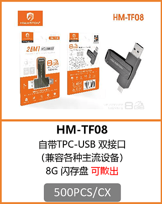 PENDRIVE 2 EM 1 8G 500PCS/CX R$:20,12