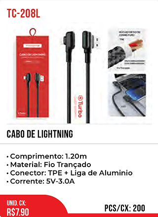 Cabo de lightning 200pç=7,9$