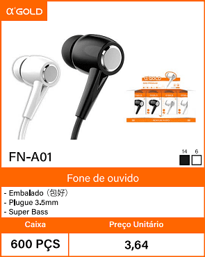Fone de ouvido Caixa 600 PCS Preco Unitario 3,64