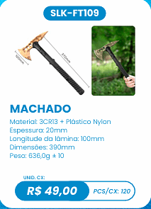 MACHADO UNID. CX: R$ 49,00 PCS/CX: 120