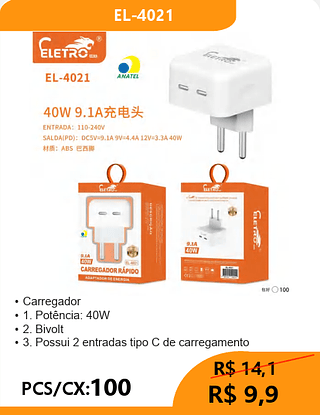 FONTE 2 USB-C PCS/CX:100 R$9,9