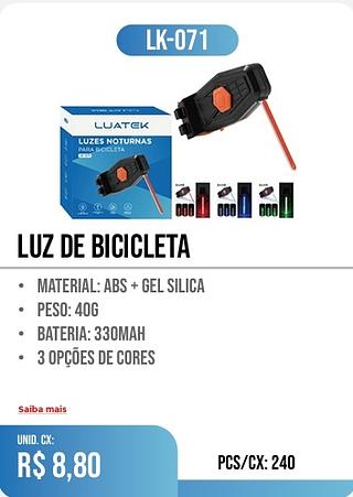 LUZ DE BICICLETA 240PÇ=8,80$