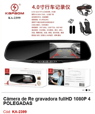 Câmera de Re gravadora fullHD 1080P 4 POLEGADAS R$ 61,2 PCS/cx:30