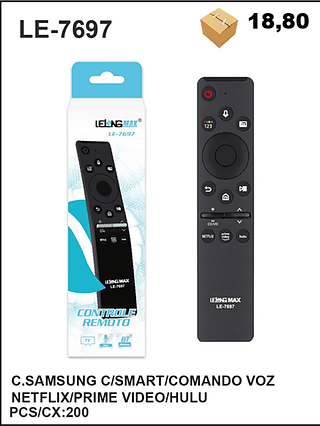 C.SAMSUNG C/SMART/COMANDO VOZ NETFLIX/PRIME VIDEO/HULU 200PÇ=18,8$