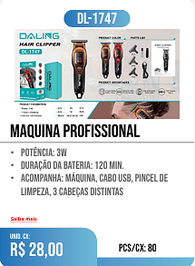 maquina profissional PCS/CX: 80 UNID. CX: r$ 28,00