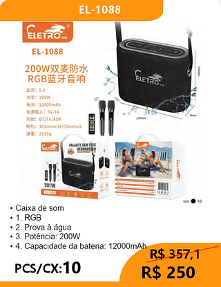 CAIXA DE SOM PCS/CX:10 R$250