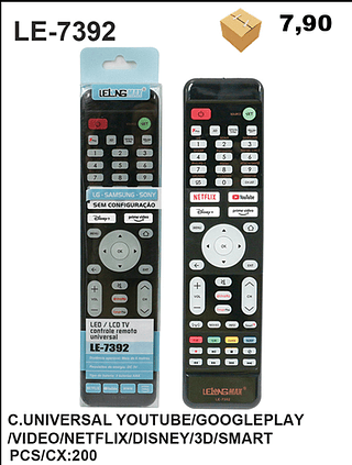 C.UNIVERSAL YOUTUBE/GOOGLEPLAY /VIDEO/NETFLIX/DISNEY/3D/SMART 200PÇ=7,9$
