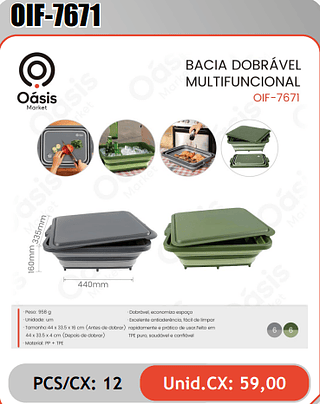 BACIA DOBRAVELMULTIFUNCIONAL PCS/CX: 12 Unid.CX: 59,00