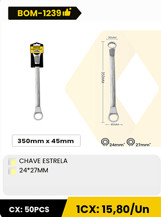 CHAVE ESTRELA 24*27MM CX: 50PCS 1CX: 15,80/Un