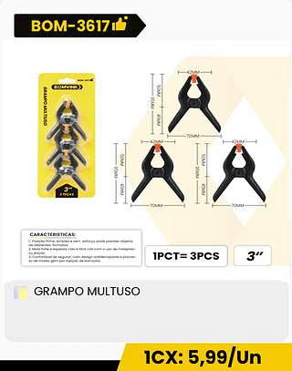 GRAMPO MULTUSO CX: 100PCS ICX: 5,99/Un