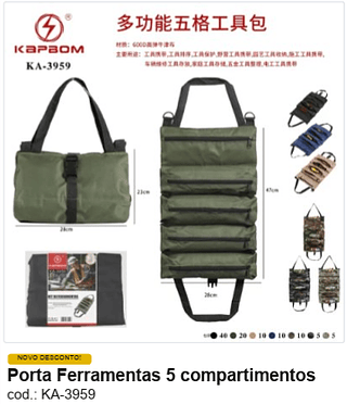 Porta Ferramentas 5 compartimentos R$ 18 PC/CX:100