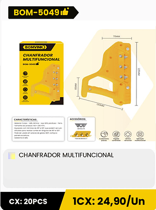 CHANFRADOR MULTIFUNCIONAL CX: 20PCS 1CX: 24,90/Un