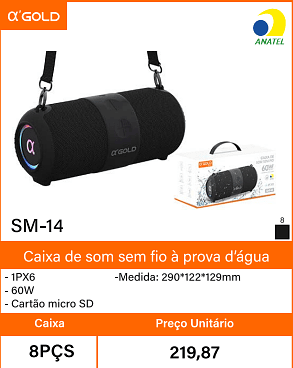 Caixa de som sem fio a prova d'agua Caixa 8PCS Preco Unitario 219,87