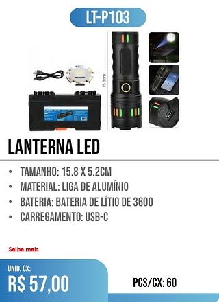 LANTERNA LED 60PÇ=57$