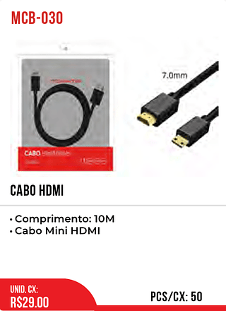 Cabo HDMI 50pç=29$