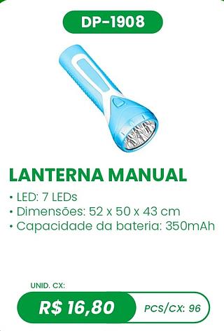 LANTERNA MANUAL 96PÇ=16,80$