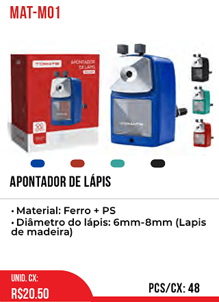 Apontador De Lápis 48pç=20,5$
