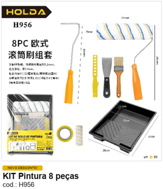 KIT Pintura 8 peças R$ 20,7 PC/CX:20