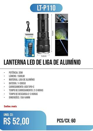 LANTERNA LED de LIGA DE ALUMÍNIO 60pç=52$