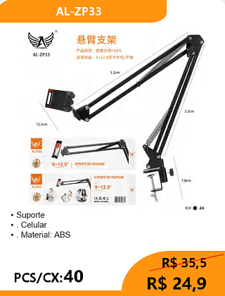 Suporte PCS/CX:40 R$ 24,9