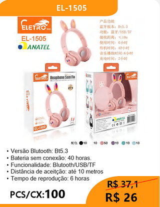 HEADPHONE PCS/CX:100 R$26