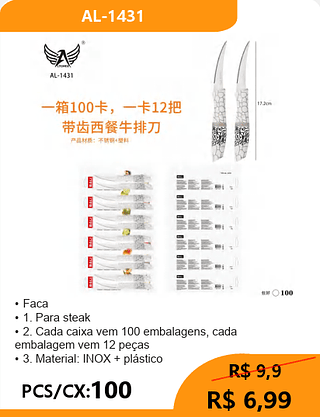 Faca PCS/CX:100 R$ 6,99