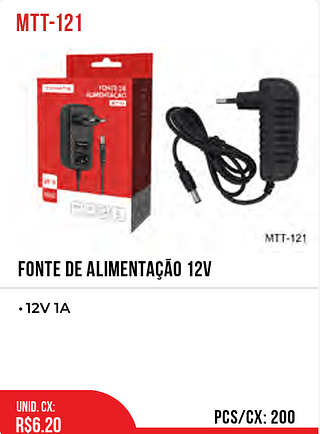 FONTE DE ALIMENTAÇÃO 12V 200pç=6,2$