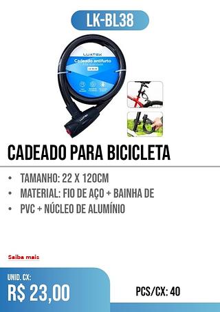 CADEADO PARA BICICLETA PCS/CX: 40 r$ 23,00