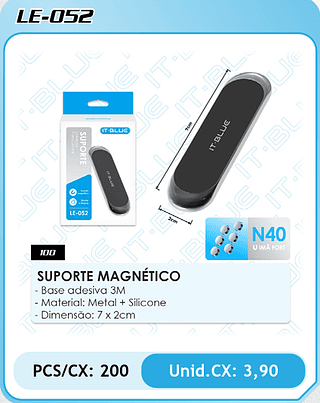SUPORTE MAGNÉTICO PCS/CX: 200 Unid.CX: 3,90