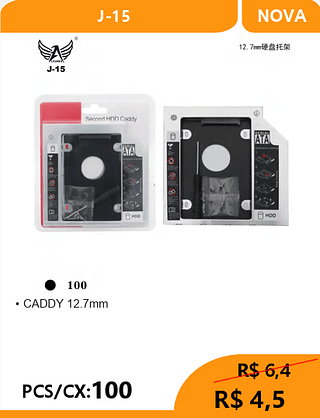 CADDY 12.7mm PCS/CX:100 R$4,5