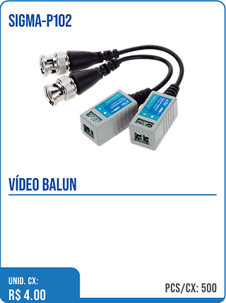 VÍDEO BALUN UNID. CX: R$ 4.00 PCS/CX: 500