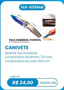 CANIVETE UNID. CX: R$ 24,00 PCS/CX: 120
