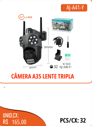 ICSEE- CAMERA A35 LENTE TRIPLA UNID.CX:RS 165.00 PCS/CX:32