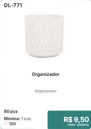 Organizador 80 pçs R$ 9.50