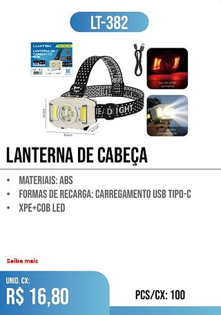 lanterna de cabeça 100pç=16,80