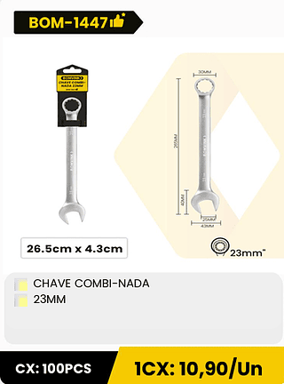 CHAVE COMBI-NADA 23MM CX: 100PCS 1CX: 10,90/Un