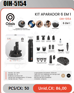 KIT APARADOR 6 EM1 PCS/CX: 50 Unid.CX: 86,00