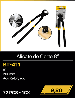 Alicate de Corte 8” 72PCS R$9,80