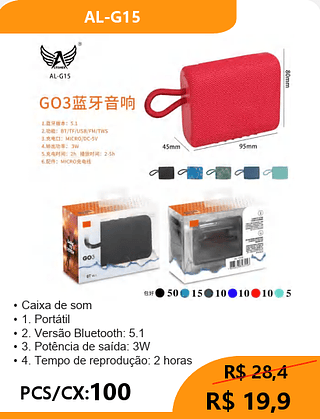 Caixa de som PCS/CX:100 R$19,9