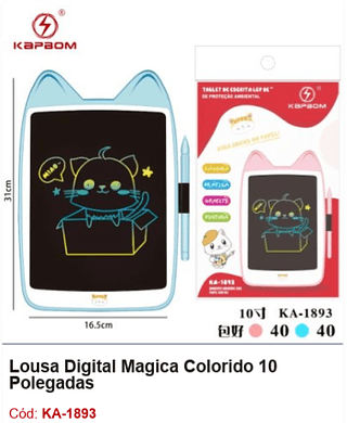 Lousa Digital Magica Colorido 10 Polegadas R$ 20,7 PCS/CX: 80
