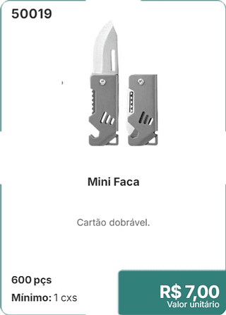 Mini Faca 600 pçs R$ 7.00