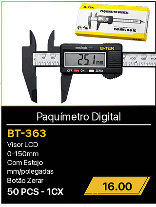 Paquímetro Digital 50PCS R$16.00