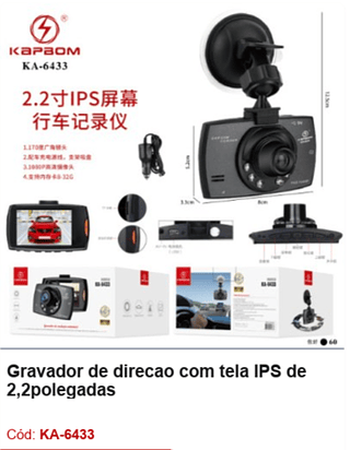 Gravador de direcao com tela IPS de 2,2polegadas R$ 43,2 PCS/CX:60