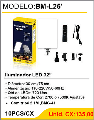 lluminador LED 32" 10PCS/CX Unid. CX:135,00