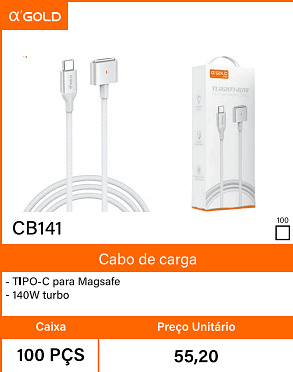 Cabo de carga - Caixa 100 PCS Preco Unitario 55,20