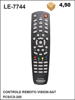 CONTROLE REMOTO VISION-SAT 200PÇ=4,5$