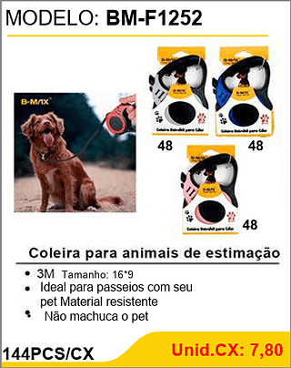 Coleira para animais de estimação 144PCS/CX Unid.CX: 7,80