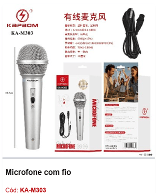 Microfone com fio R$ 14,4 PCS/cx:100