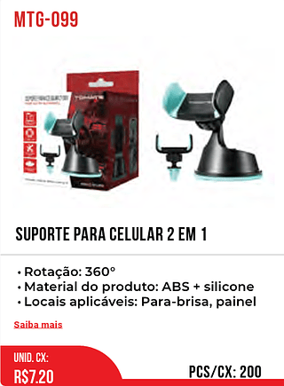 SUPORTE PARA CELULAR 2 EM 1 200pç=7,2