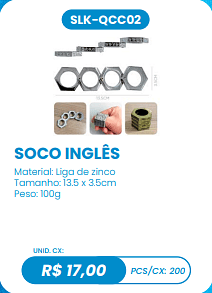 SOCO INGLÊS UNID. CX: R$ 17,00 PCS/CX: 200